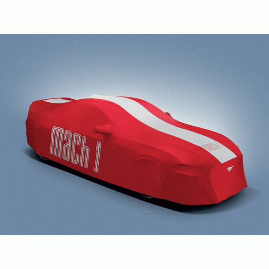 Ford Car Cover with Pockets for Mirrios Red/White for MACH1 2021-2022 w/HP Spoiler 